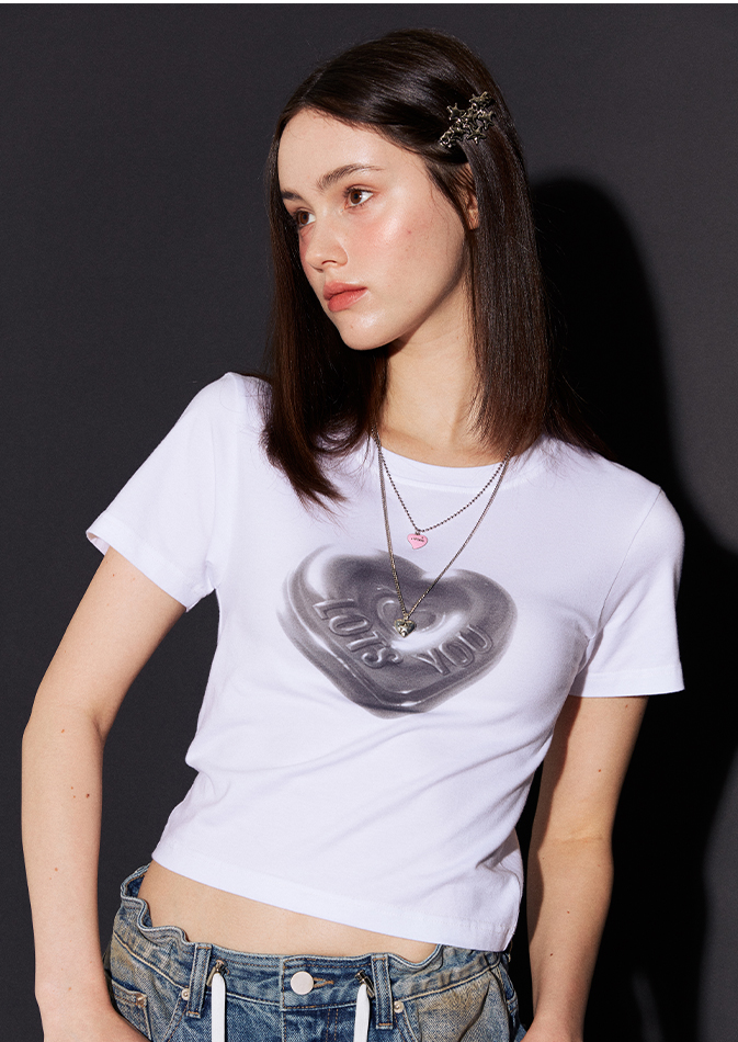 [NEW]lotsyou_Heart Candy T-shirt ver.2 White