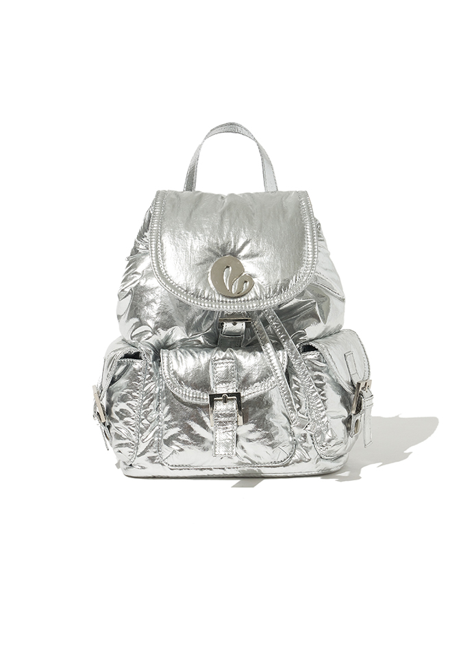 lotsyou_Cloudy CHUBBY Backpack Silver