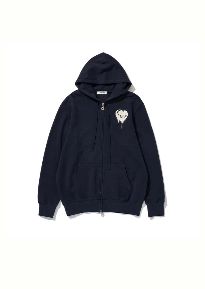 lotsyou_Melting Heart Candy Zip-up Hoodie Navy