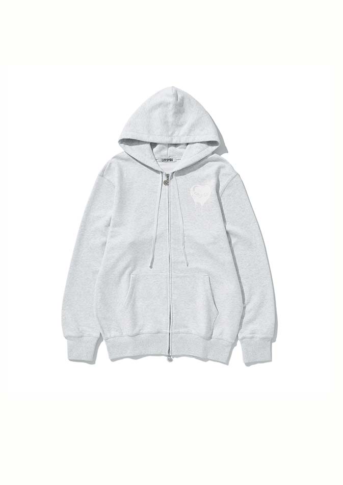 lotsyou_Melting Heart Candy Zip-up Hoodie Light Gray
