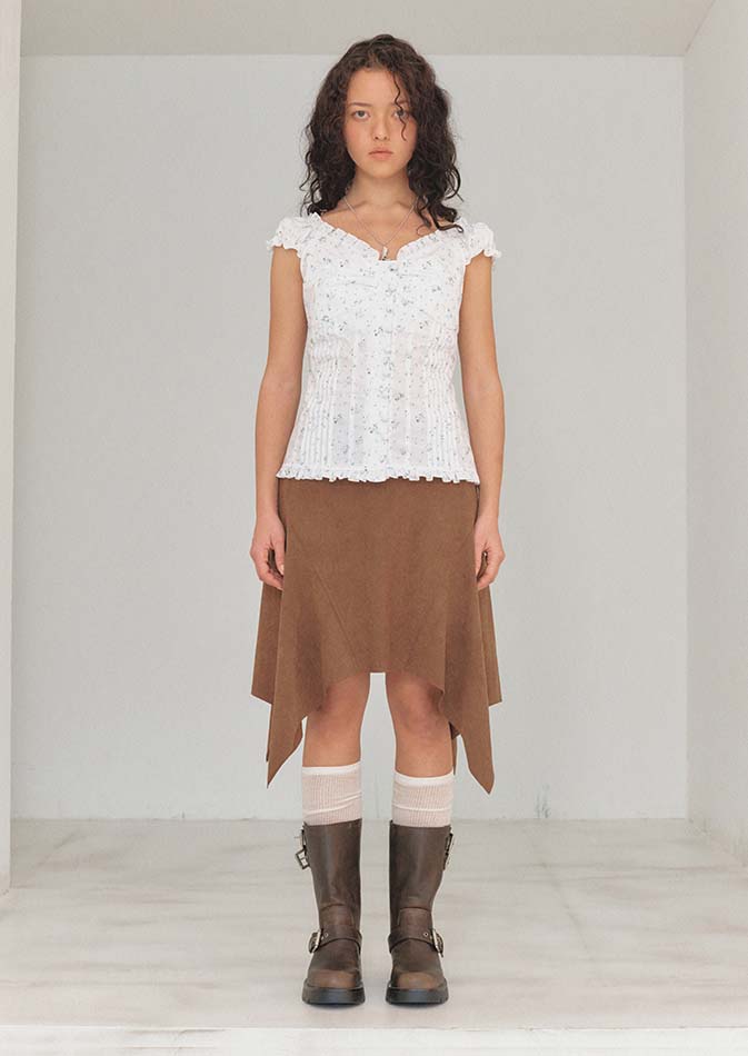 lotsyou_Mocca Cream Suede Skirt Brown