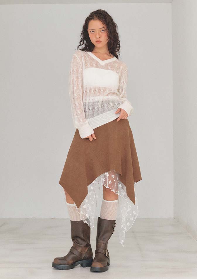 [3/22일 순차배송] lotsyou_Snowflake Layered Skirt
