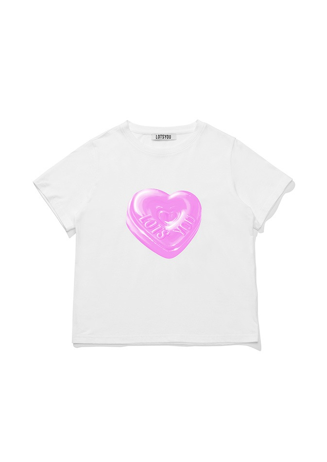 lotsyou_THE FRIEND HEART CANDY Tee Pink